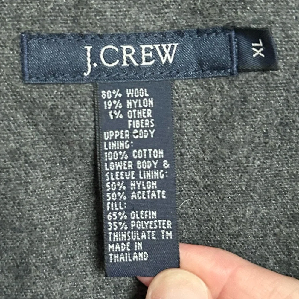 J.Crew University Coat in a grey wool blend XL